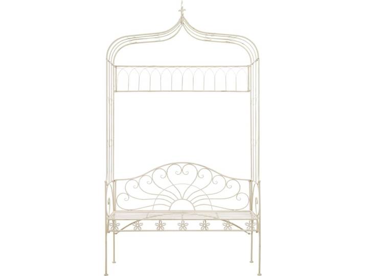 vidaXL Banc de jardin 122 cm fer antique blanc
