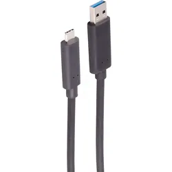 SHVP BS30-38105 - USB 5Gb/s Hybridkabel, A-Stecker > C-Stecker, 25,00m, schwarz