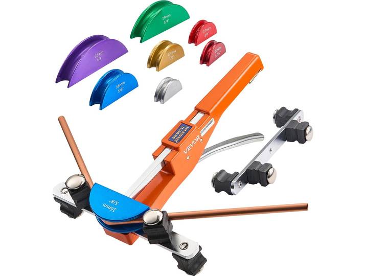 Cintreuse VEVOR\, 6-22 mm\, cintreuse jusqu'à 90°\, avant\, cintreuse avec 7 mâchoires en alliage d'aluminium colorées\, outils CVC\, pour tubes en cuivre dans les systèmes CVC\, les systèmes de climatisation et la réfrigération
