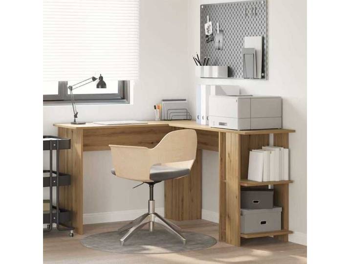 BONNIE®Table Pour Livres/fichiers - Bureau d'angle - avec Rangement avec étagère Chêne artisanal &FR899239