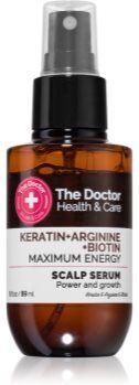 The Doctor Keratin + Arginine + Biotin Maximum Energy sérum para o couro cabeludo com queratina 89 ml. Keratin + Arginine + Biotin Maximum Energy