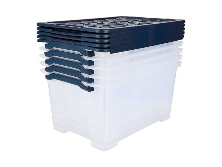Rotho Aufbewahrungsbox inkl. Deckel Evo Safe 59 × 39.5 × 28 cm 44 l 5 Stück