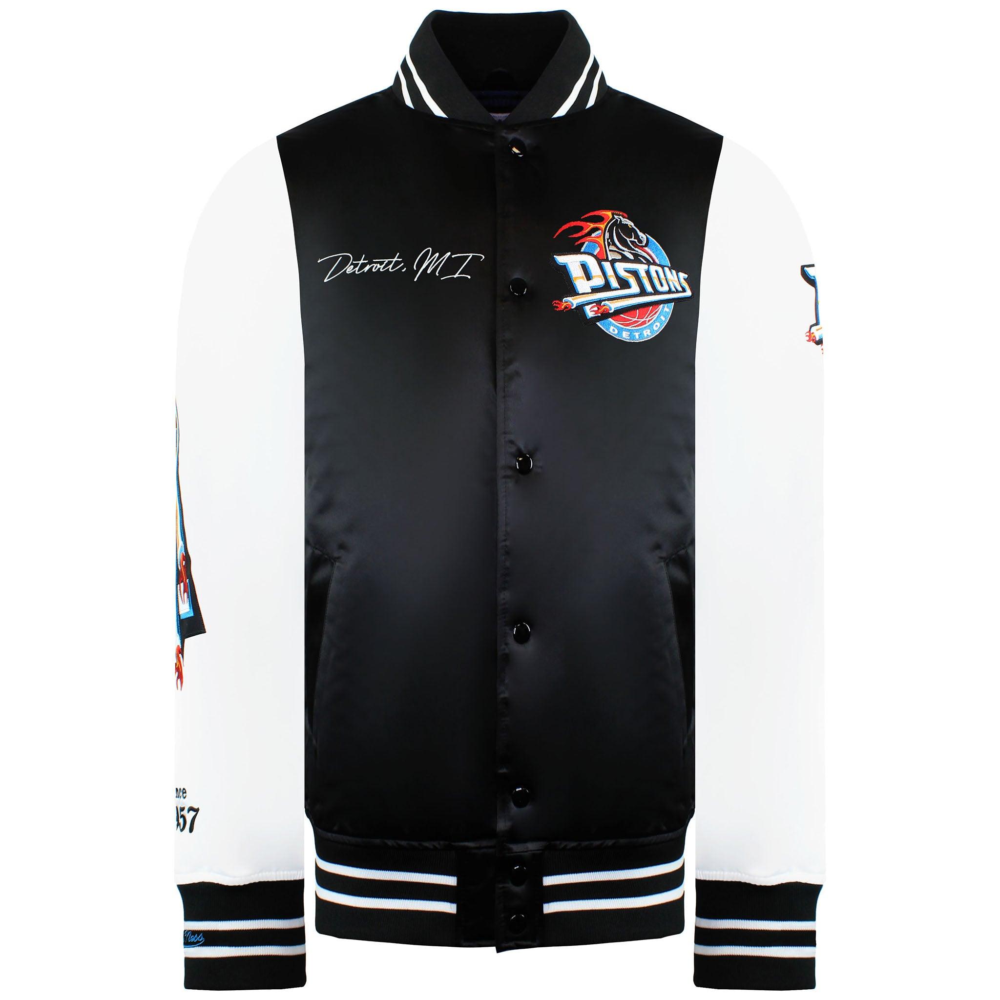 Mitchell & Ness NBA Detroit Pistons Herren Satin Bomberjacke
