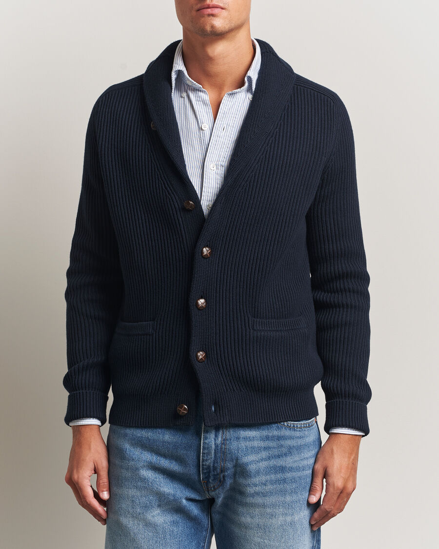 Morris Brayden Shawl Cardigan Navy men M Blå