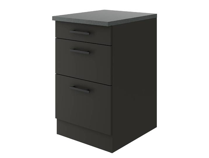 Meuble bas à tiroirs 50cm Gris/Anthracite mat