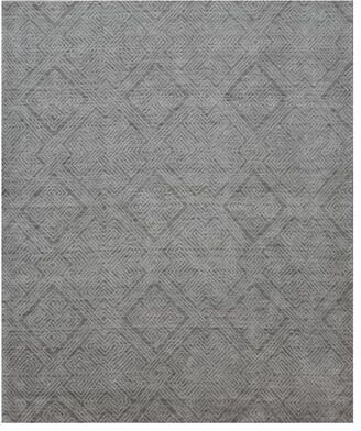 Natori KALATY Modern Grey Hand-Knotted Wool Area Rug