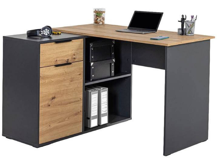 Eckschreibtisch SACHA 100x120x76cm anthrazit