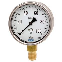 WIKA 612.20 Kapselfedermanometer Unterseite 0 bis 10 mbar 9852689