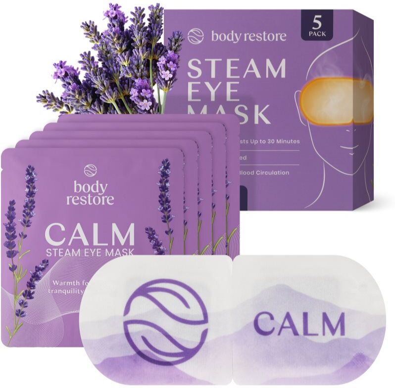 Body Restore Steam Eye Mask Lavender Eye Contour Mask with lavender fragrance 5 pc