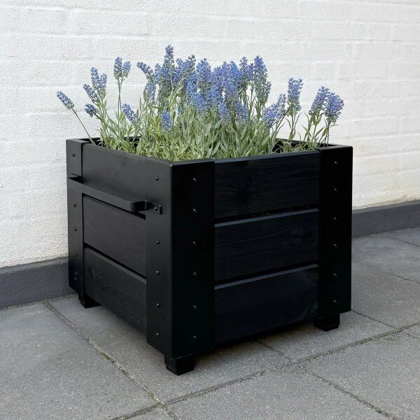 Plus Cubic Blomsterkasse M/fødder 46x50x42, Sort