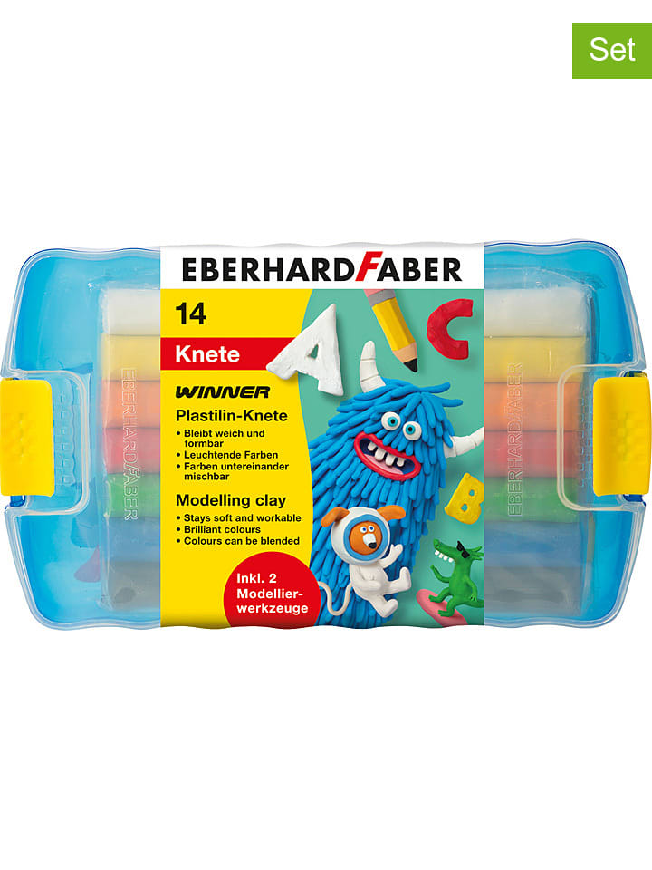 Eberhard Faber 2er-Set: Plastilin-Knete "Winner" - 2x 14 Stück (2x 266 g) - onesize