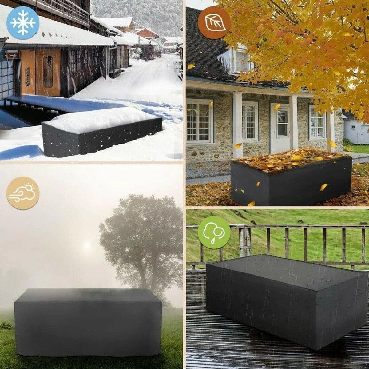 INF Quadratische Whirlpoolabdeckung aus wasserdichtem 190T-Polyester mit Wind- und UV-Schutz für aufblasbare Pools