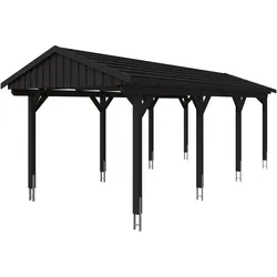 Skan Holz Fichtelberg - Satteldach Einzelcarport Breite 317 cm Gr. 2 - 317 x 808 cm Dachlattung anthrazit Holzcarport