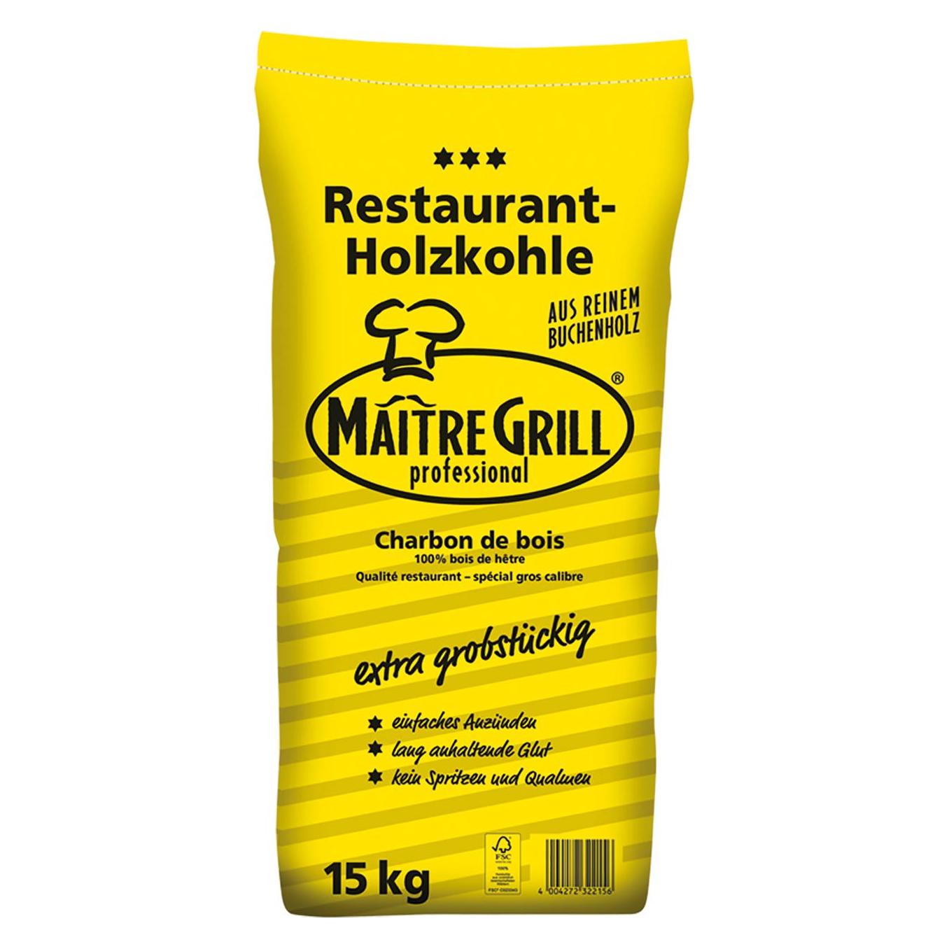 Maitre Grill MAÎTRE GRILL professional Holzkohle, 15,0 kg (15 kg) (2383427009)
