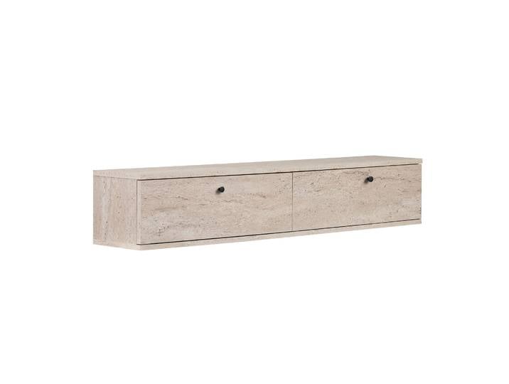 Meuble TV en bois  Ligne 140  - 140 x 25 x 25 cm - Travertin