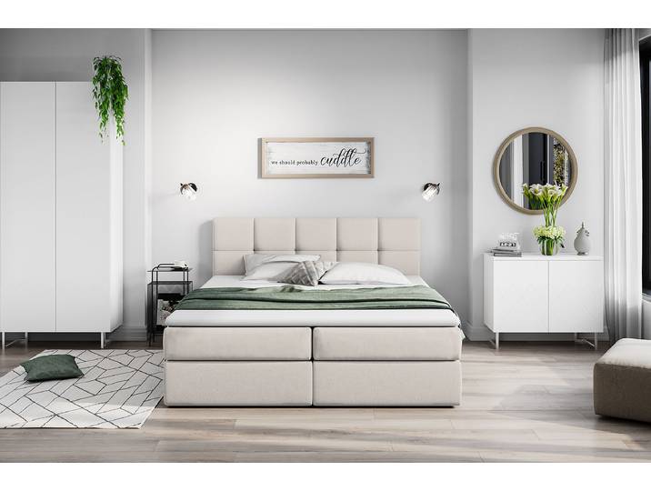 Boxbett Sunook 180 x 200cm Microfaser Loek Beige