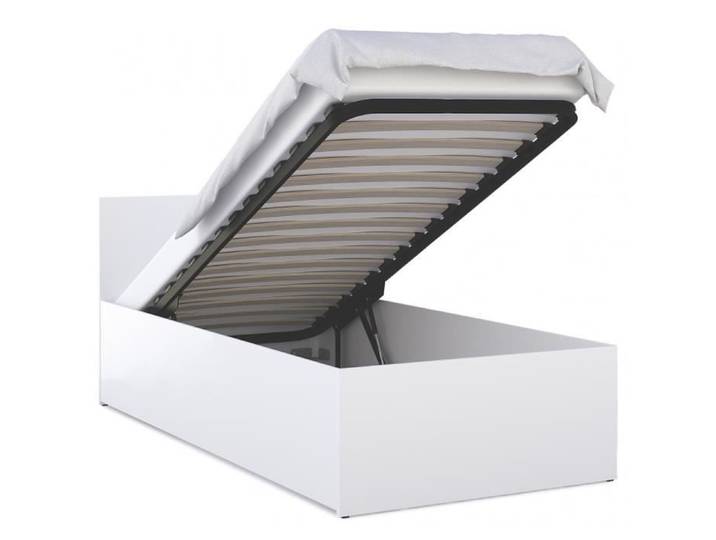 Lit coffre Panama 90x200 - Sommier inclus Blanc