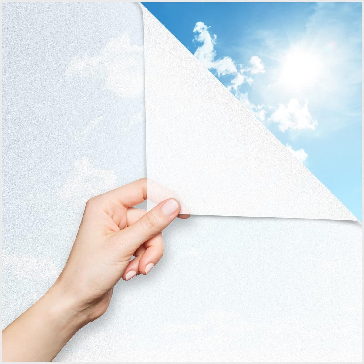 Ondoorzichtige matglasfolie voor inkijkbescherming - 1 stuk - PVC - Frosted Glass