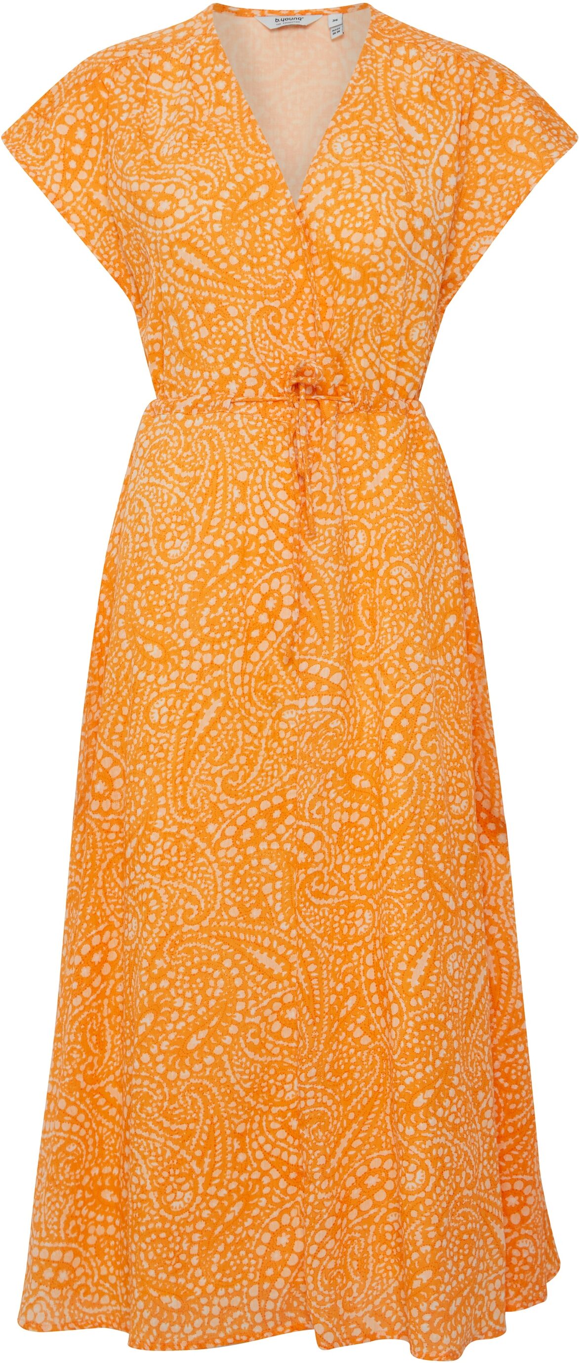 Midikleid B.YOUNG "Damen Kleid BYIMILLA", Damen, Gr. 38, N-Gr, orange (peach cobbler mix), Obermaterial: 100% Baumwolle CO., Kleider Midikleid