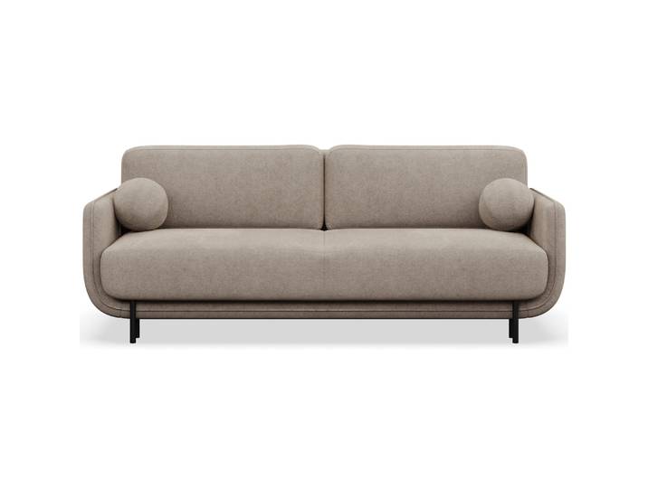 Ausziehbare Dreisitzer-Couch Ovals in Beige, Flechtoptik