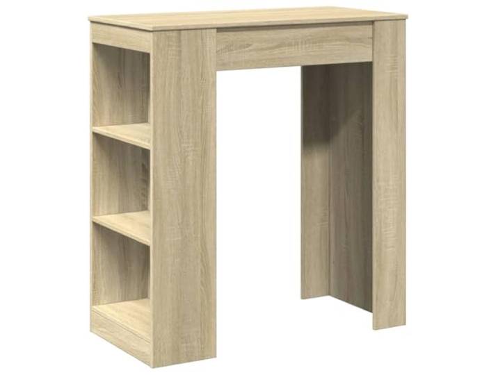 Fisinber Bartisch mit 3 Fächern Sonoma-Eiche 95x47x103,5cm Kompakter Hochtisch für Küche und Essbereich mit 3 offenen Regalfächern für Gläser und Dekoration.