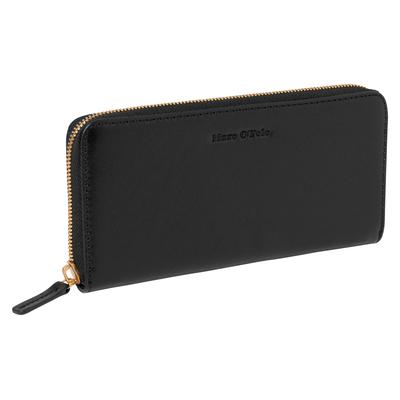 Geldbörse, Damen, schwarz, Leder, MARC O'POLO ACCESSORIES, Kleinlederwaren, Portemonnaie, Geldbeutel, Money Pocket mit Reißverschluss
