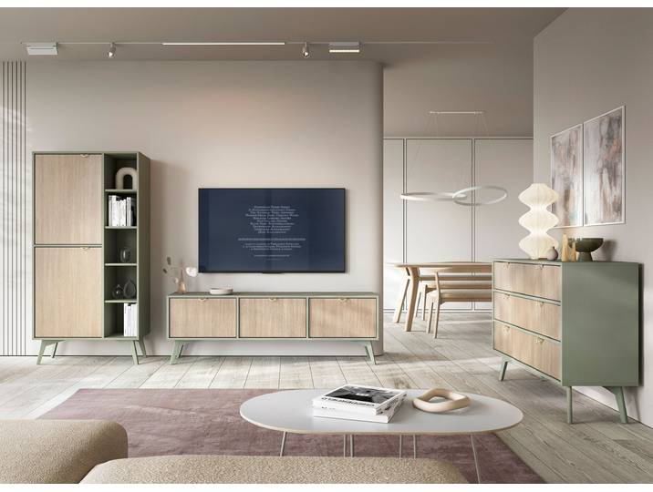 Wohnzimmer-Set Wohnzimmer Set 3-teilig – FOREST – Grün
