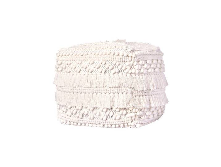 Kayoom Pouf, Creme, Füllung: EPS Mikroperlen, 50x45x50 cm, Wohnzimmer, Hocker, Poufs