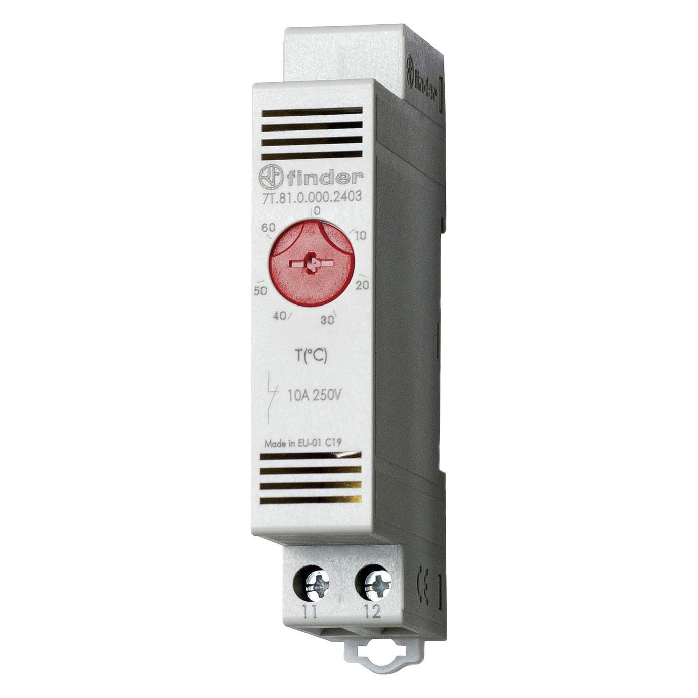 Finder Panel Thermostat, DIN-rail mounted, NC c (7T.81.0.000.2403)
