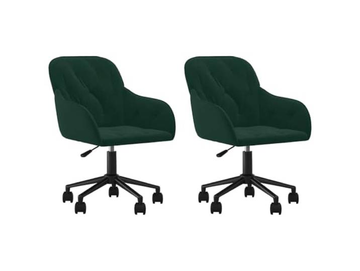 Coespram 2er Set Esszimmerstühle Samt Drehbar Dunkelgrün Höhenverstellbare Polsterstühle aus edlem Samt mit Rollen für Flexibilität und Komfort in Wohnzimmer oder Home Office.