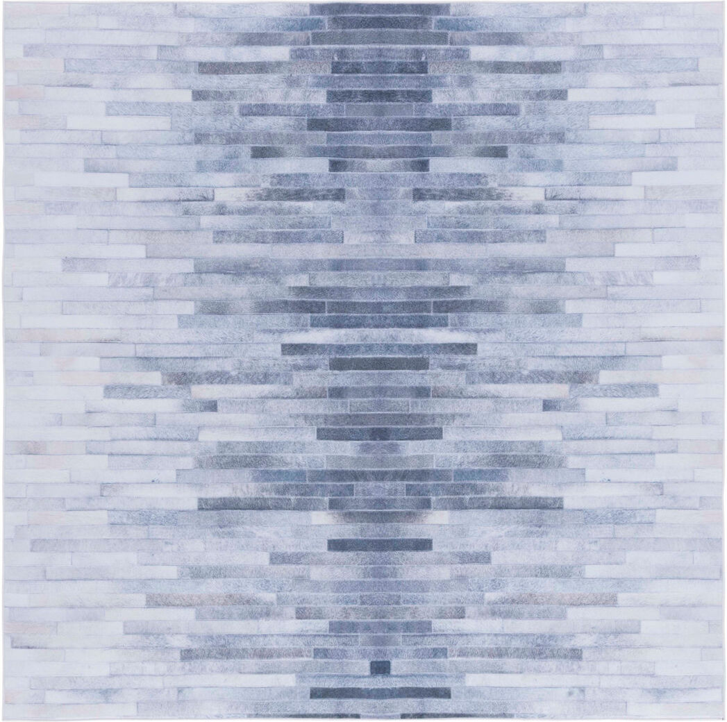 Ebern Designs Faux Hide Rimon Machine Washable Area Rug In Grey Gray Square 183 cm