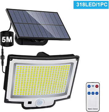 Uplift Curations Solar Outdoor Motion Sensor Security Lights With Waterproof Flood Design 318led 1pc