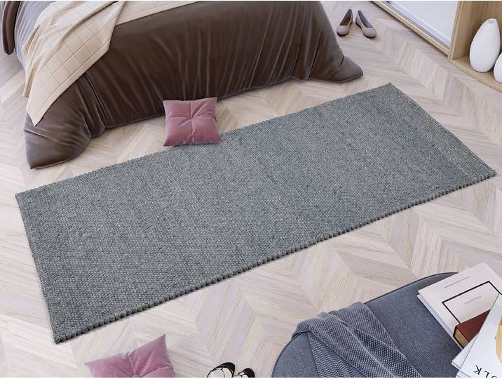 Tapis de couloir Vikinga 80 x 300cm Bleu/Gris/Gris/Bleu