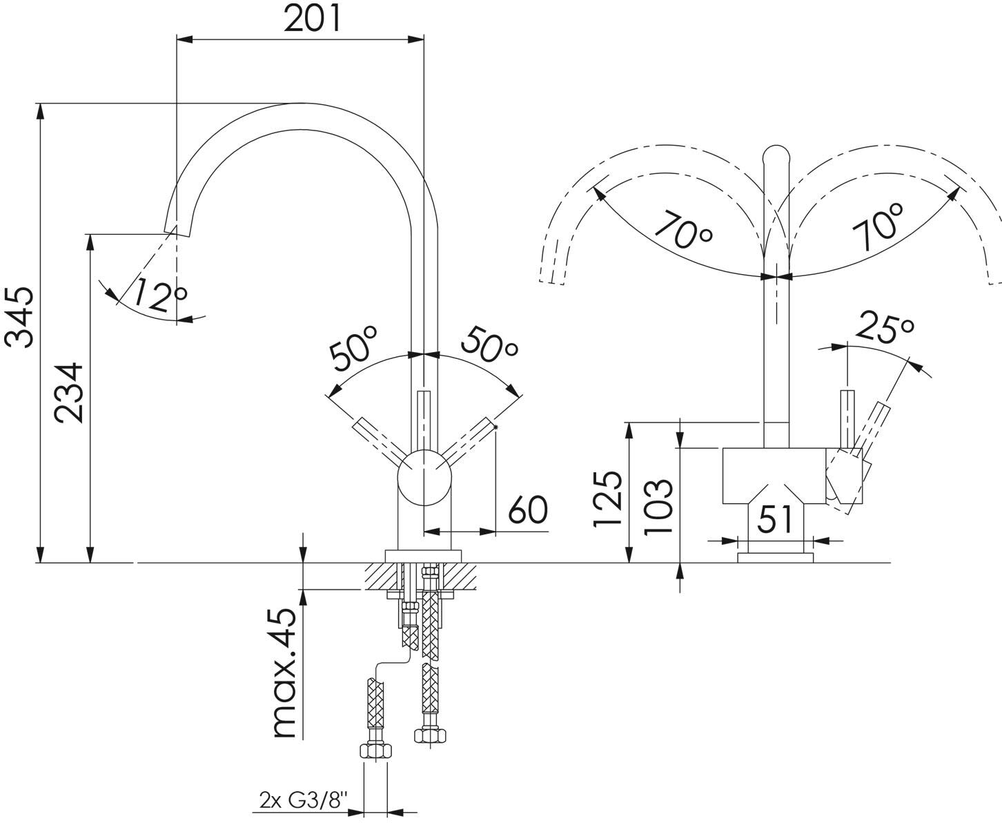 Steinberg Serie 100 Spültisch-Einhebelmischbatterie