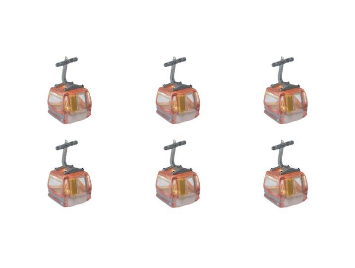 VK Hänger Gondel mit LED H11.5xB6 rosa - Material: Glas - 949