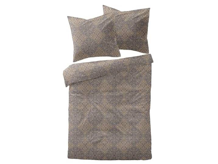 Dormisette Mako Satin Bettwäsche 155x220 Ornamente Ocker blaugrau 4440-90