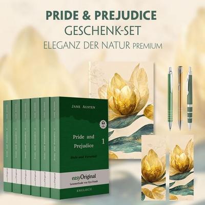 Stolz und Vorurteil Geschenkset - 6 Bücher (Softcover + Audio-Online) + Eleganz der Natur Schreibset Premium, Set von Jane Austen, EasyOriginal