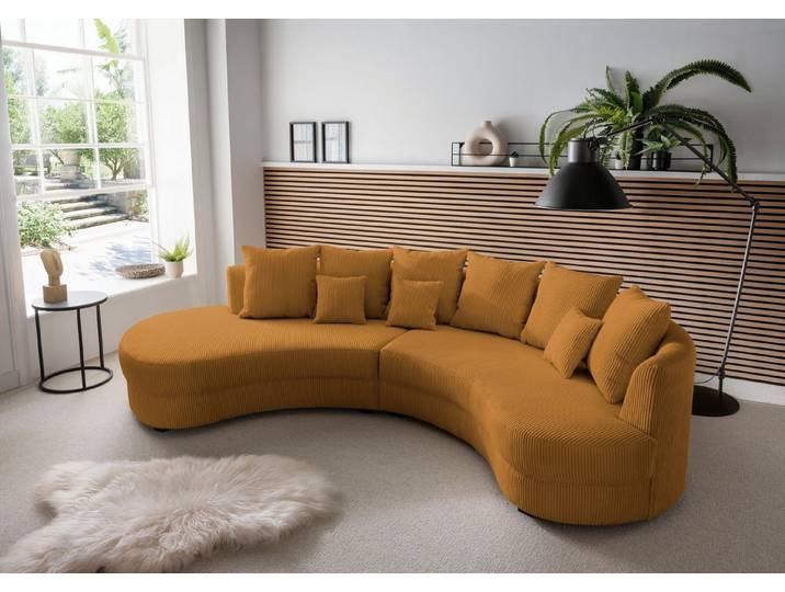 Home affaire Ecksofa Limoncello modern & bequem, organische Formensprache, zwei verschiedene Fußfarben wählbar