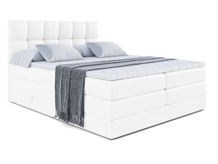 Boxspringbett RICAR KING 180x200 cm Weiß - Soft 17