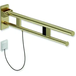 HEWI Stützklappgriff Duo, Design A, Edelstahl PVD, 700 mm Ausladung, E-Ausführung, rechts
