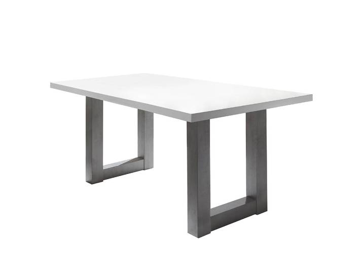 Table Leeton II 160 x 90cm Blanc/Gris/Blanc mat