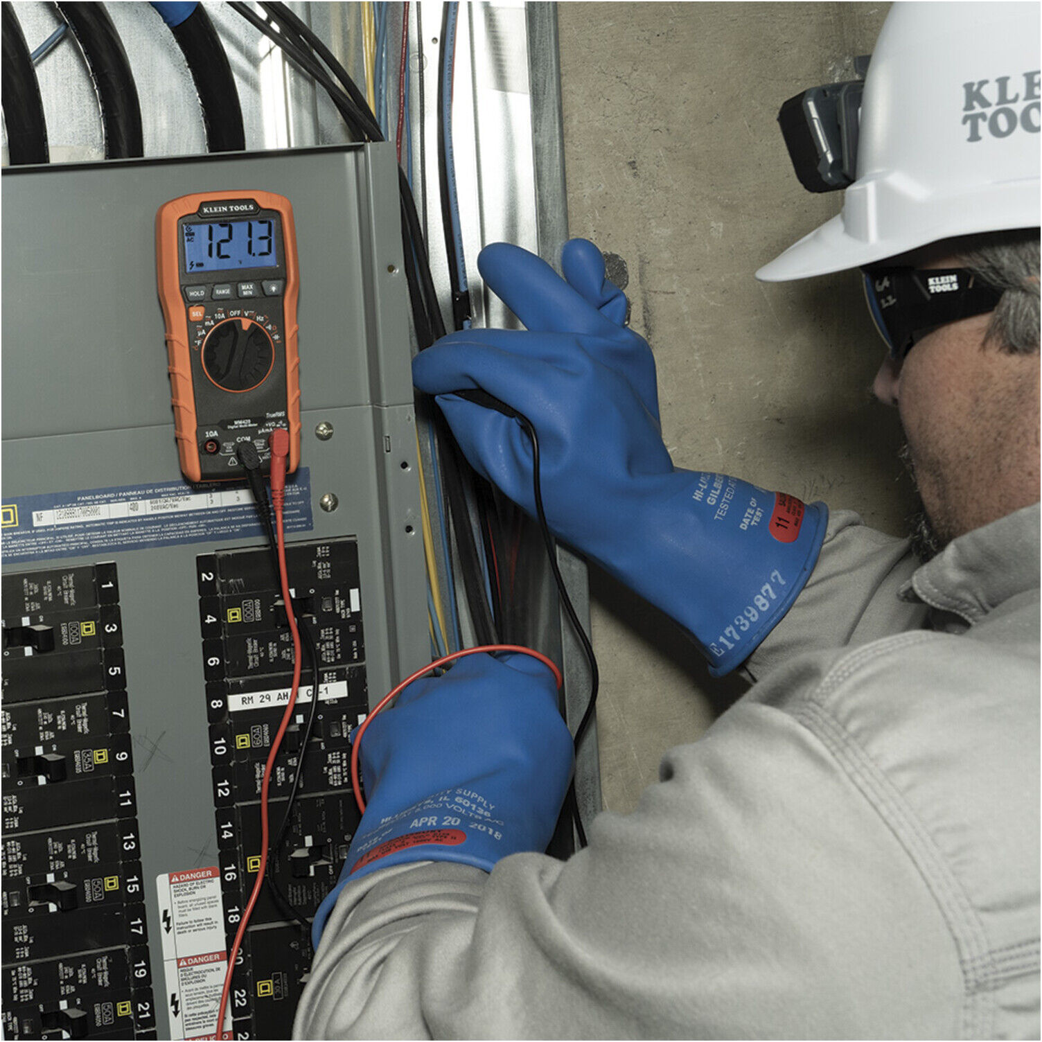 Klein Tools Multimeter digital TRMS Auto Range 600 V Temperatur CAT III (MM420EU)