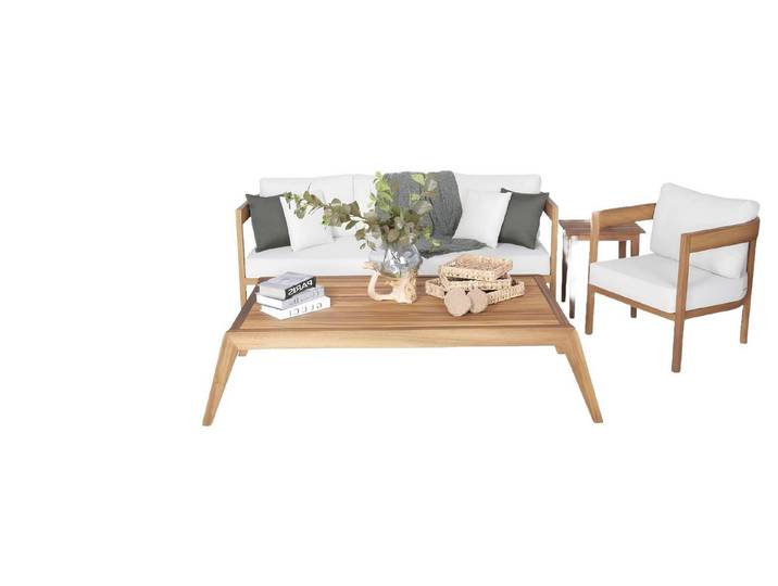 Xlmoebel Sessel Elegantes Gartenmöbel-Set aus hochwertigem Material in modernem Design (4tlg Gartenmöbel Set (Sofa 3 Sitzer + 2x Sessel + Couchtisch), Hergestellt in Europa