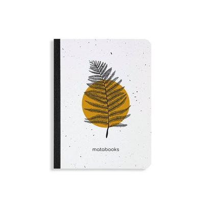 Notizbuch A6 blanko aus Graspapier mit Samenpapier-Cover – Samenbuch – Farbe: Orange – matabooks