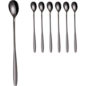 Gräwe Longdrinklöffel Königstein, 22 cm, Edelstahl 18/0, schwarz, 6 Stück