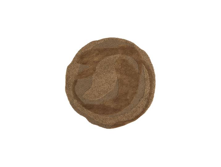 Tapis Ø160 cm Laine et Polyester Marron Orvi