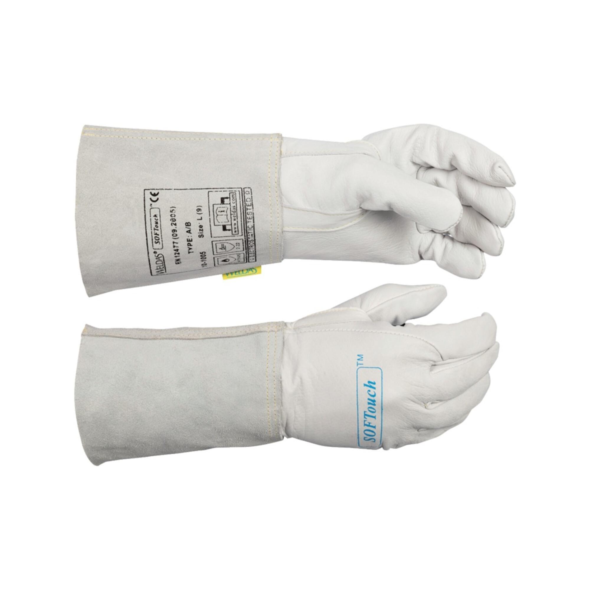 Weldas Schweißerhandschuhe Gr.L (9) natur Leder/Softouch EN 388,EN 12477,EN 1149-2 10PA (10-1005 L)