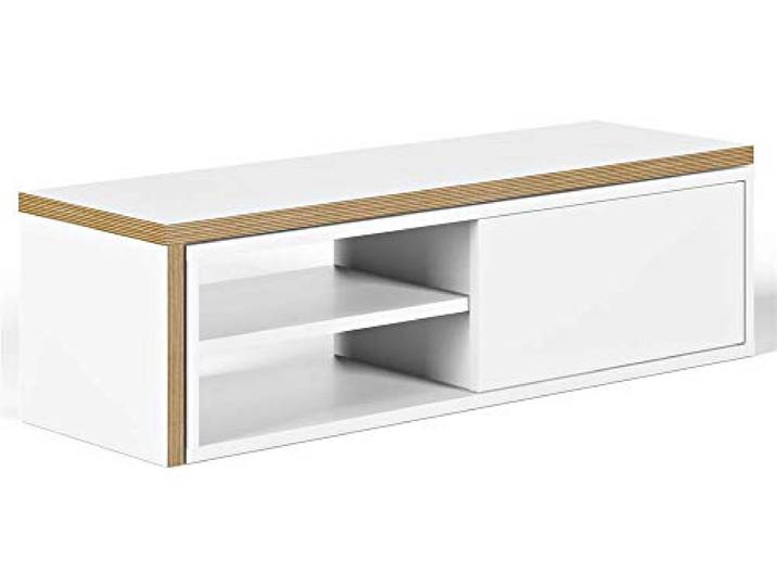Symbiosis Move Tv\, Blanc et chants en contreplaqué 110x35x32 cm