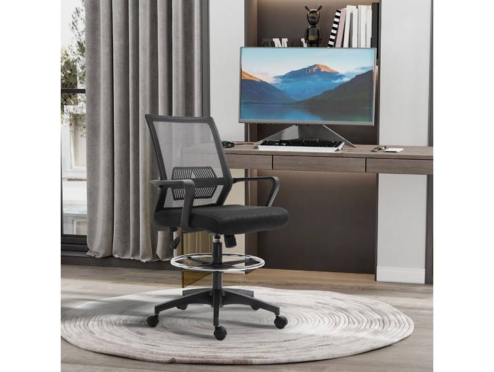 Vinsetto Fauteuils Bureau Hauteur Réglable Noir 2pcs