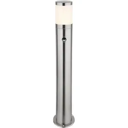 Wegeleuchte mit Bewegungsmelder Außen Aussenleuchten Garten Standleuchte Stehlampe Bewegungsmelder, Edelstahl silber, E27 Fassung, DxH 14x80 cm